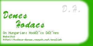 denes hodacs business card